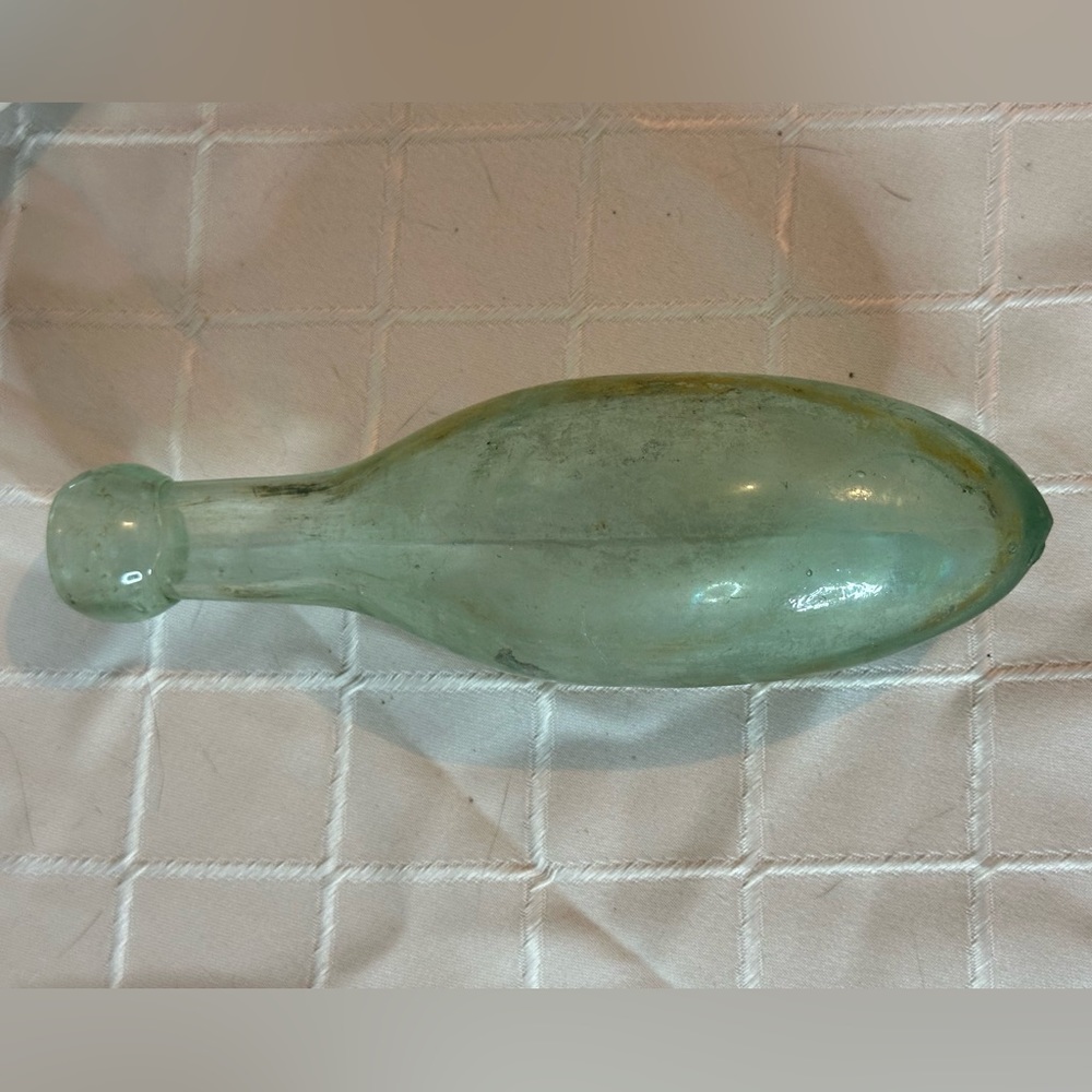 Antique 1800s Light Green Torpedo Bottle